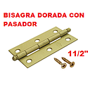 BISAGRA DORADA PASADOR C/TOR. 11/2"   (UN PAR)
