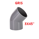 CODO 75 X 45 GRIS / PLOMO