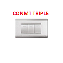CONMUTADOR TRIPLE 125/250V PLATEADO AQUA MAVIJU (10 años garantía fab)