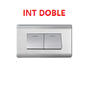 INTERRUPTOR DOBLE 125/250V PLATEADO AQUA MAVIJU