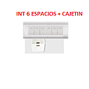 INTERRUPTOR "6 ESPACIOS" PLATEADO AQUA MAVIJU + CAJETIN