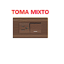 TOMACO + INTERRUPTOR 125/250V MADERADO AQUA MAVIJU