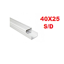 [CANALETA-315] CANALETA 40X25 SIN DIVISION DX BLANCA (2MTS)