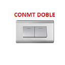 [CONMU-551] CONMUTADOR DOBLE 125/250V PLATEADO AQUA MAVIJU (10 años garantía fab)