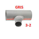 [T3-2G] TEE 75MM - 50MM GRIS / PLOMO