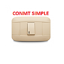 [VB-004] CONMUTADOR VETO PLATA BEIGE / 1 SERVICIO