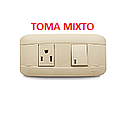 [VB-007] TOMA + INTERRUPTOR  VETO PLATA BEIGE